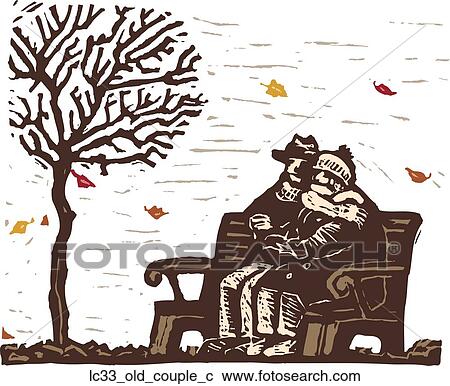 Clipart - Old Couple. Fotosearch