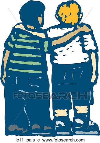 Pals View Large Clip Art Graphic Clipart - Pals. Fotosearch