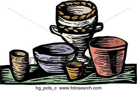 Pots View Large Clip Art Graphic Clipart - Pots. Fotosearch