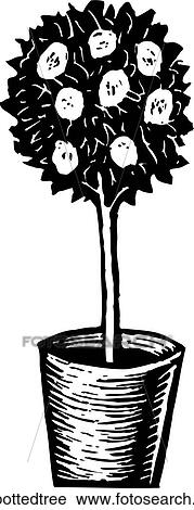 Potted Tree View Large Clip Art Graphic Clipart - Potted Tree. Fotosearch