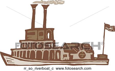 Clipart - river boat. Fotosearch