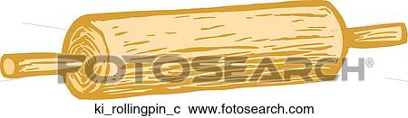 Rolling Pin View Large Clip Art Graphic Clipart - Rolling Pin. Fotosearch