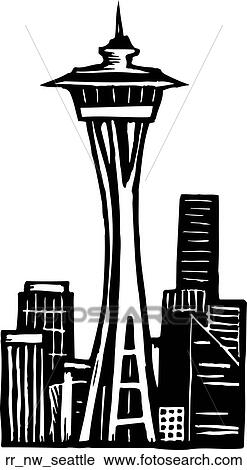 seattle View Large Clip Art Graphic Clipart - seattle. Fotosearch