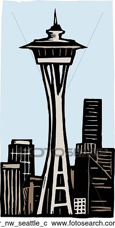 seattle View Large Clip Art Graphic Clipart - seattle. Fotosearch