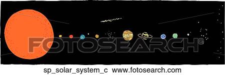 Solar System View Large Clip Art Graphic Clipart - Solar System. Fotosearch