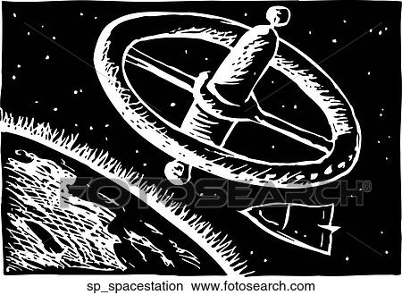 Space Station View Large Clip Art Graphic Clipart - Space Station. Fotosearch