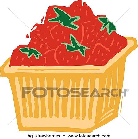 Clipart - Strawberries in Basket. Fotosearch