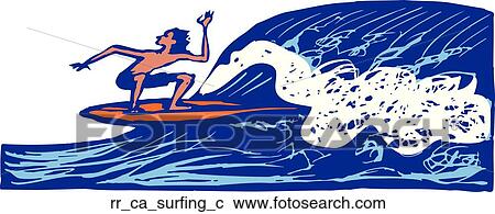 surfing View Large Clip Art Graphic Clipart - surfing. Fotosearch