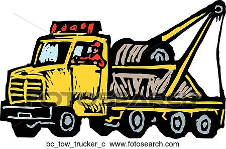 Clipart - Tow Trucker. Fotosearch