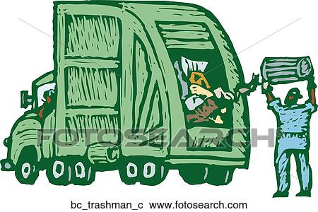Clipart - Trashman. Fotosearch
