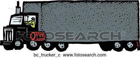 Trucker View Large Clip Art Graphic Clipart - Trucker. Fotosearch