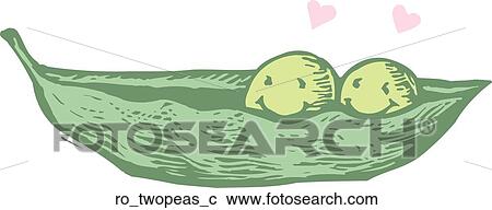 Clipart - Two Peas. Fotosearch