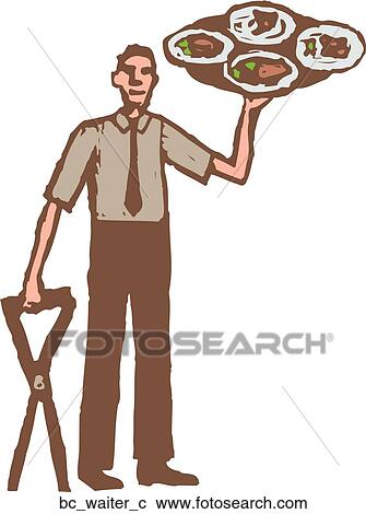 Clipart - Waiter. Fotosearch