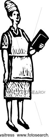 Waitress View Large Clip Art Graphic Clip Art - Waitress. Fotosearch