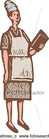 Waitress View Large Clip Art Graphic Clipart - Waitress. Fotosearch
