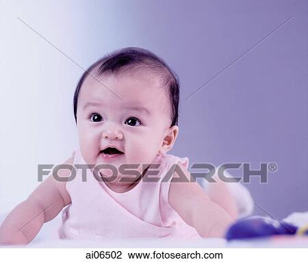 Baby girl, 3 to 6 months. View Large Photo Image Stock Image - Baby girl, 3 to 6 months.. Fotosearch