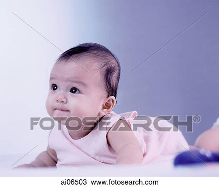 Baby girl, 3 to 6 months. View Large Photo Image Stock Image - Baby girl, 3 to 6 months.. Fotosearch
