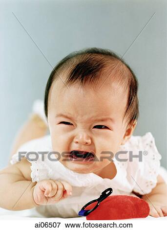 Stock Photo - Baby girl, 3 to 6 months.. Fotosearch