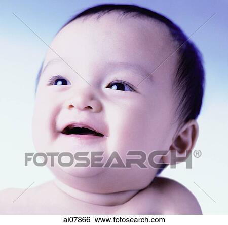 Baby girl, 6 months old, smiling. View Large Photo Image Stock Photograph - Baby girl, 6 months old, smiling.. Fotosearch