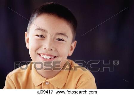Boy smiling, portrait View Large Photo Image Stock Photo - Boy smiling, portrait. Fotosearch
