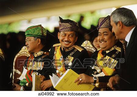 Stock Image - Brunei, Members of the royal family turn out in sumptuous uniforms for state ceremonies.. Fotosearch