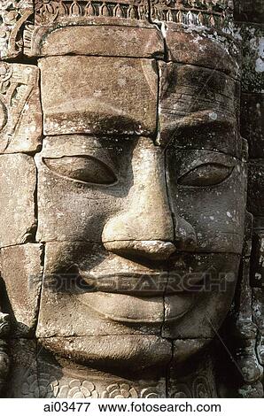 Cambodia, Angkor, Detail of stone carving at Wat Angkor Thom View Large Photo Image Stock Photo - Cambodia, Angkor, Detail of stone carving at Wat Angkor Thom. Fotosearch