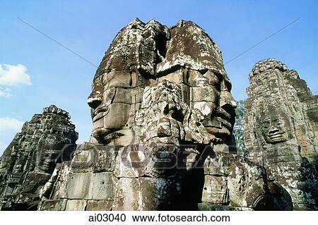 Cambodia, Angkor Thom, face towers of the Bayon View Large Photo Image Stock Image - Cambodia, Angkor Thom, face towers of the Bayon. Fotosearch