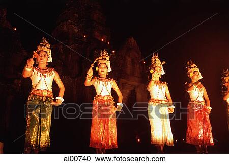 Cambodia, Angkor, Traditional Khmer dance at Preah Khan Temple View Large Photo Image Stock Image - Cambodia, Angkor, Traditional Khmer dance at Preah Khan Temple. Fotosearch