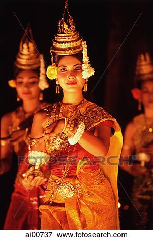 Cambodia, Angkor, Traditional Khmer dance View Large Photo Image Stock Photo - Cambodia, Angkor, Traditional Khmer dance. Fotosearch