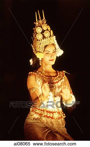 Cambodia, Angkor, Traditional Khmer dancer in full costume at Preah Khan Temple. View Large Photo Image Stock Photography - Cambodia, Angkor, Traditional Khmer dancer in full costume at Preah Khan Temple.. Fotosearch