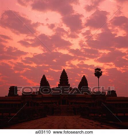 Cambodia, Angkor Wat at sunrise View Large Photo Image Stock Image - Cambodia, Angkor Wat at sunrise. Fotosearch
