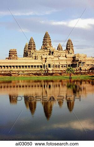 Cambodia, Angkor Wat by day with reflection View Large Photo Image Stock Image - Cambodia, Angkor Wat by day with reflection. Fotosearch