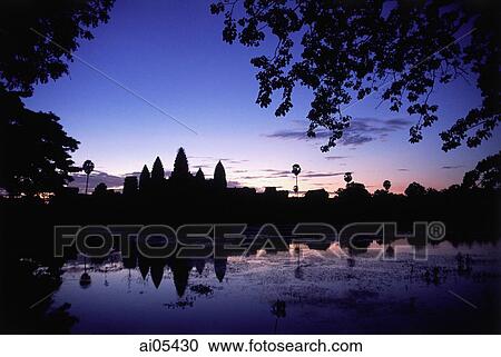 Cambodia, Siem Reap, Temples of Angkor, Dawn over Angkor Wat View Large Photo Image Stock Image - Cambodia, Siem Reap, Temples of Angkor, Dawn over Angkor Wat. Fotosearch