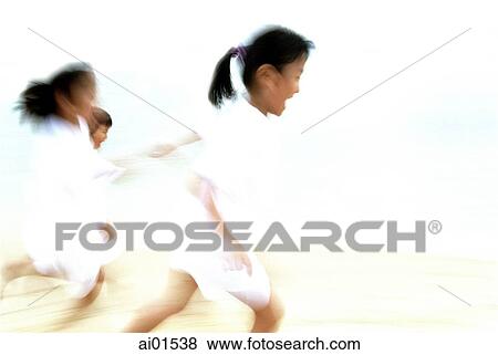 Children in white clothing running (motion blur) View Large Photo Image Stock Photo - Children in white clothing running (motion blur). Fotosearch