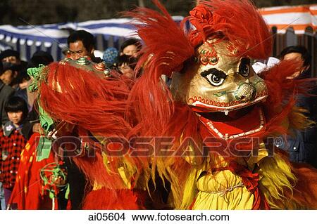 China, Beijing, Dragon dance at Chinese New Year's Festival. View Large Photo Image Picture - China, Beijing, Dragon dance at Chinese New Year's Festival.. Fotosearch