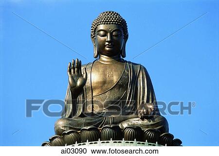 China, Hong Kong, Buddha Statue at Po Lin Monastery View Large Photo Image Stock Image - China, Hong Kong, Buddha Statue at Po Lin Monastery. Fotosearch