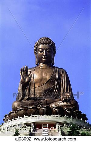 China, Hong Kong, Buddha Statue at Po Lin Monastery View Large Photo Image Stock Image - China, Hong Kong, Buddha Statue at Po Lin Monastery. Fotosearch