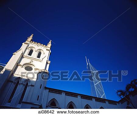 China, Hong Kong, Centrals St. Johns Cathedral, Bank of China Building in the background View Large Photo Image Stock Image - China, Hong Kong, Centrals St. Johns Cathedral, Bank of China Building in the background. Fotosearch