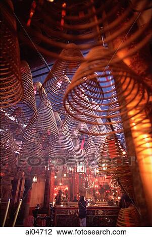 China, Hong Kong, Hollywood Road, Man Mo Temple, incense. View Large Photo Image Stock Image - China, Hong Kong, Hollywood Road, Man Mo Temple, incense.. Fotosearch