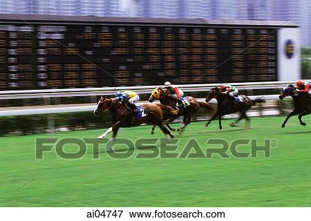 China, Hong Kong, New Territories, Shatin, Horse Racing View Large Photo Image Stock Photo - China, Hong Kong, New Territories, Shatin, Horse Racing. Fotosearch