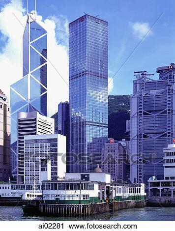 China, Hong Kong skyline with ferry in foreground View Large Photo Image Stock Image - China, Hong Kong skyline with ferry in foreground. Fotosearch