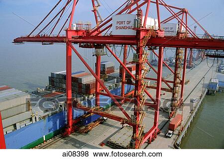 China, Shanghai, port of Shanghai View Large Photo Image Stock Photo - China, Shanghai, port of Shanghai. Fotosearch