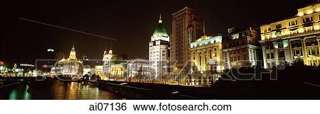 China, Shanghai, view at night View Large Photo Image Stock Photograph - China, Shanghai, view at night. Fotosearch