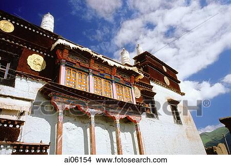 China, Szechuan (Sichuan), Kham region, Tibetan Buddhist Monastery. View Large Photo Image Picture - China, Szechuan (Sichuan), Kham region, Tibetan Buddhist Monastery.. Fotosearch