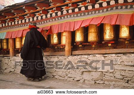 China, Szechuan (Sichuan), Kham region, Tibetan woman making kora ( pilgrimage) at monastery. View Large Photo Image Stock Image - China, Szechuan (Sichuan), Kham region, Tibetan woman making kora ( pilgrimage) at monastery.. Fotosearch
