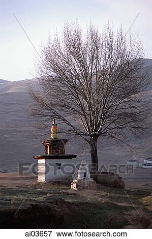 China, Szechuan (Sichuan), Kham region, Chorten View Large Photo Image Stock Photo - China, Szechuan (Sichuan), Kham region, Chorten. Fotosearch