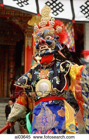 China, Szechuan (Sichuan), Kham region, Monks at ceremony performing lama dance. View Large Photo Image Stock Photography - China, Szechuan (Sichuan), Kham region, Monks at ceremony performing lama dance.. Fotosearch