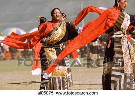 China, Szechuan (Sichuan), Kham region, Tibetan dancers performing at festival. View Large Photo Image Stock Photography - China, Szechuan (Sichuan), Kham region, Tibetan dancers performing at festival.. Fotosearch