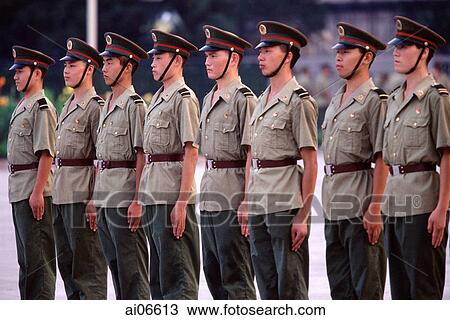 Chinese soldiers on guard duty, standing in a row View Large Photo Image Stock Image - Chinese soldiers on guard duty, standing in a row. Fotosearch