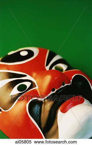 Close-up of Chinese mask View Large Photo Image Stock Photography - Close-up of Chinese mask. Fotosearch
